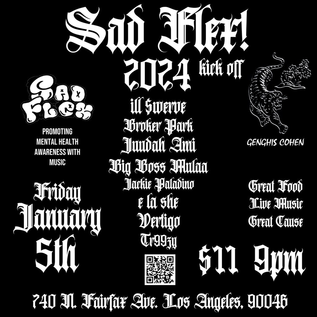 Sad Flex! 2024 Kick Off at Genghis Cohen, January 5, 2024